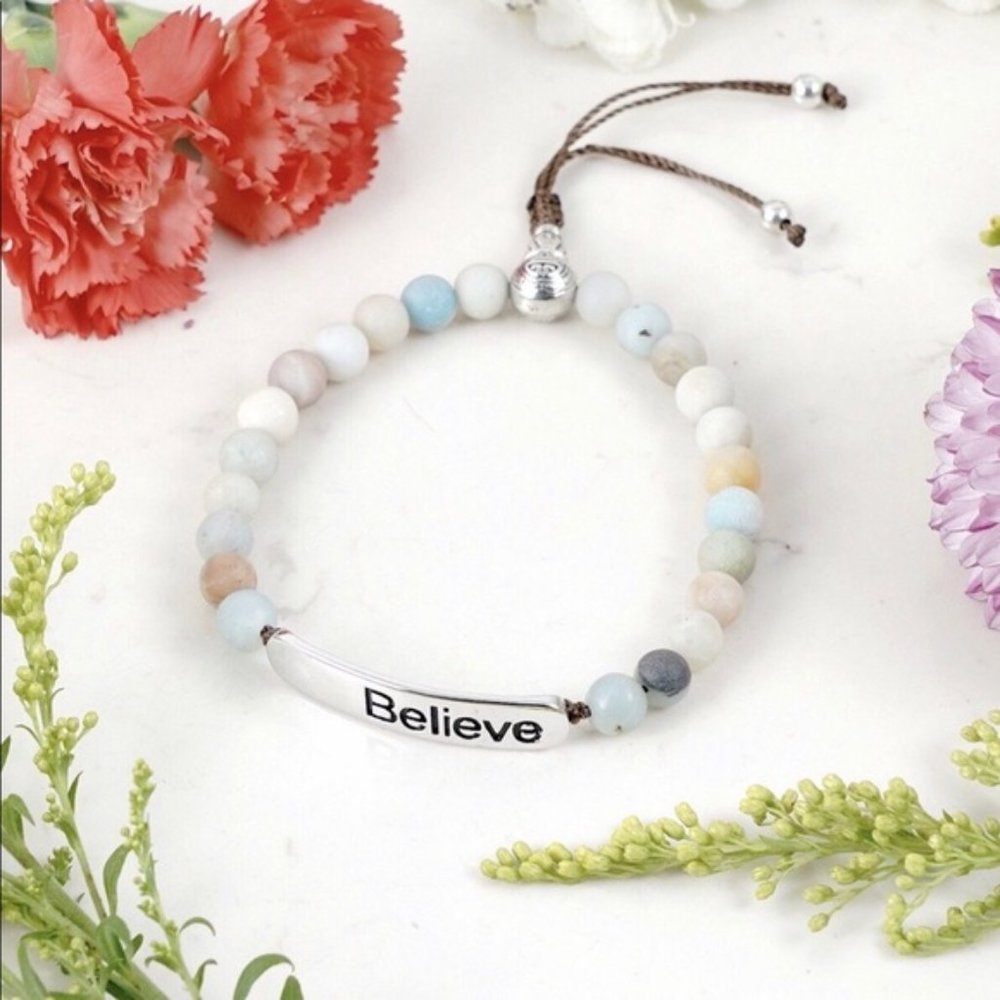 ♥️ SANDBLASTED AMAZONITE (BELIEVE)